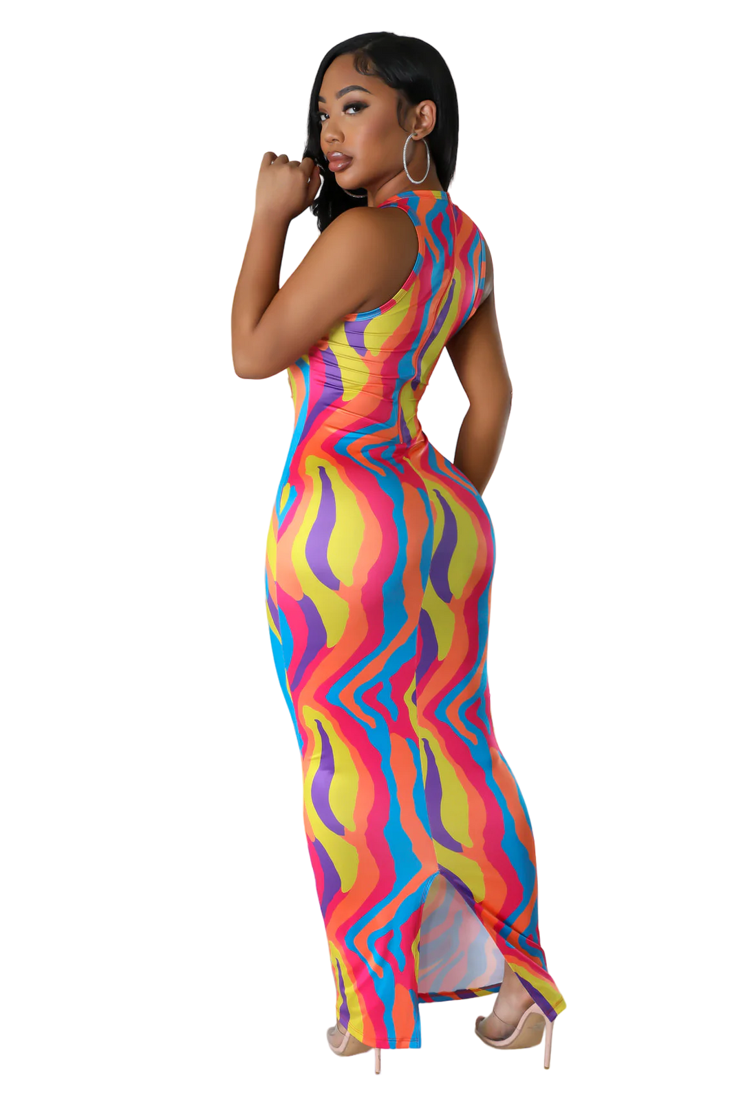 Multi Color Pattern Maxi Dress