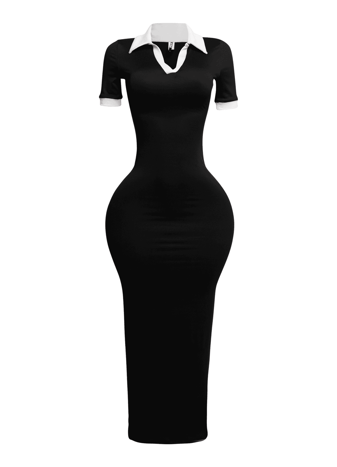short sleeve maxi sheath dress Women's Black Short Sleeve Woven Maxi Dress