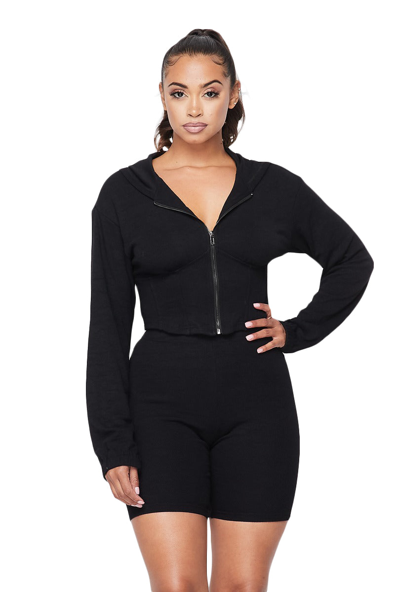 Cropped Hoody Corset Sweater ONLY Highlight