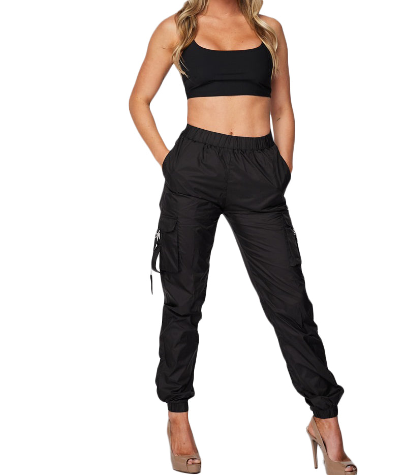 2 PC Cropped Tank Track Suit -Black Hot & Delicious