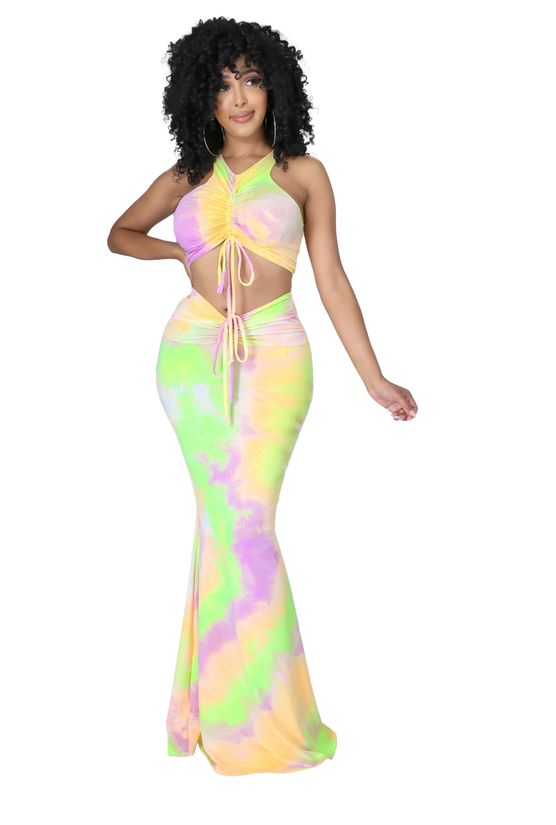 Tie dye skirt neon best sale