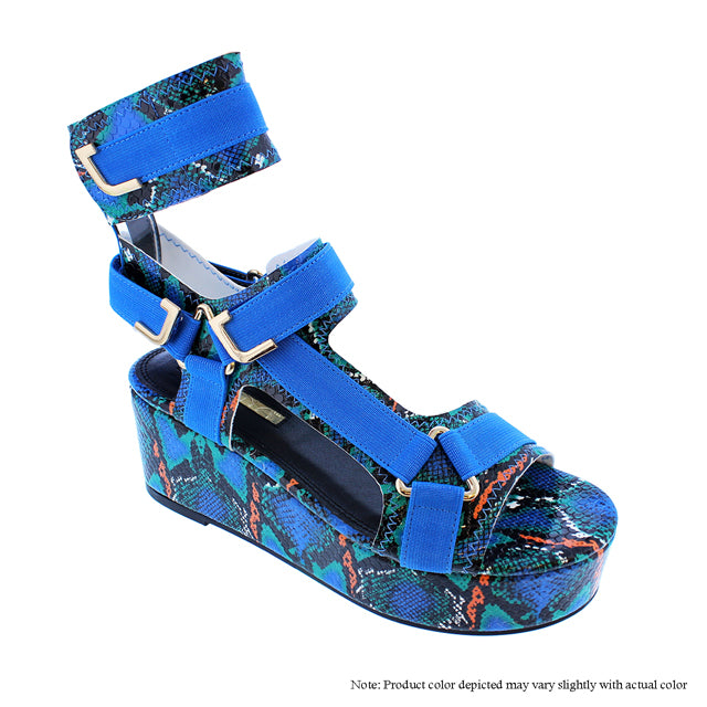 GlamRock Sandals - Blue Multi Snake The House of Stylez