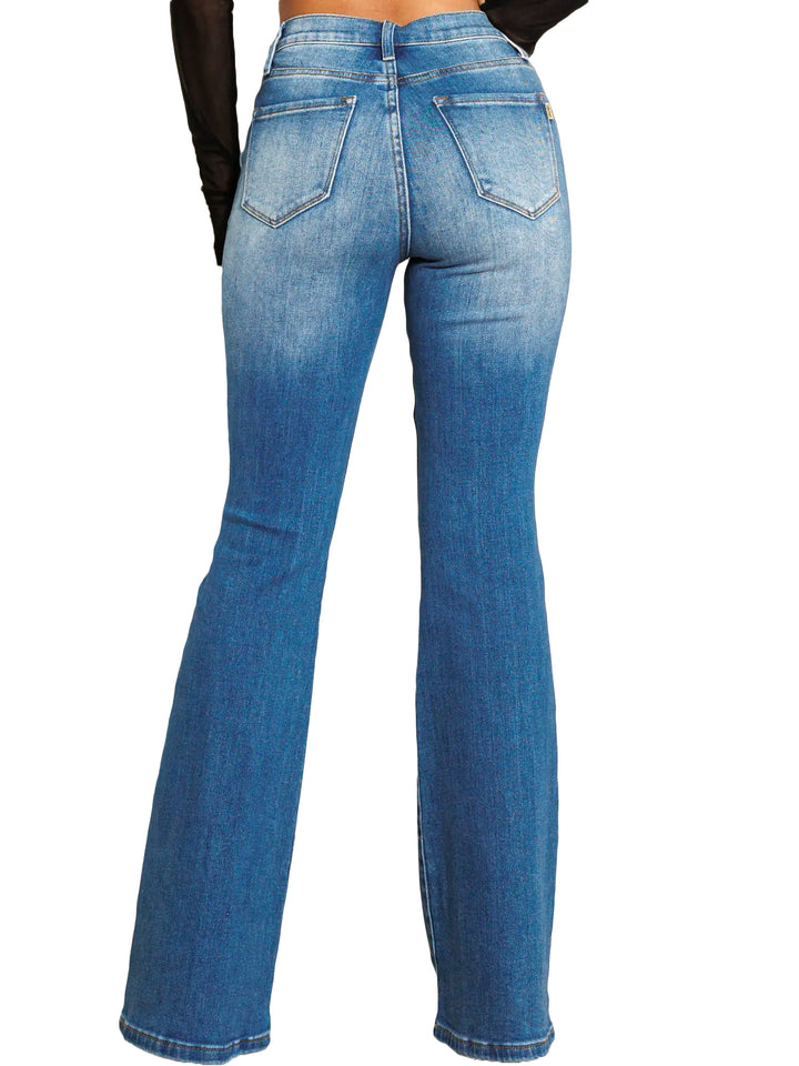 Distressed Flare Denim Jeans (33.5" inseam)