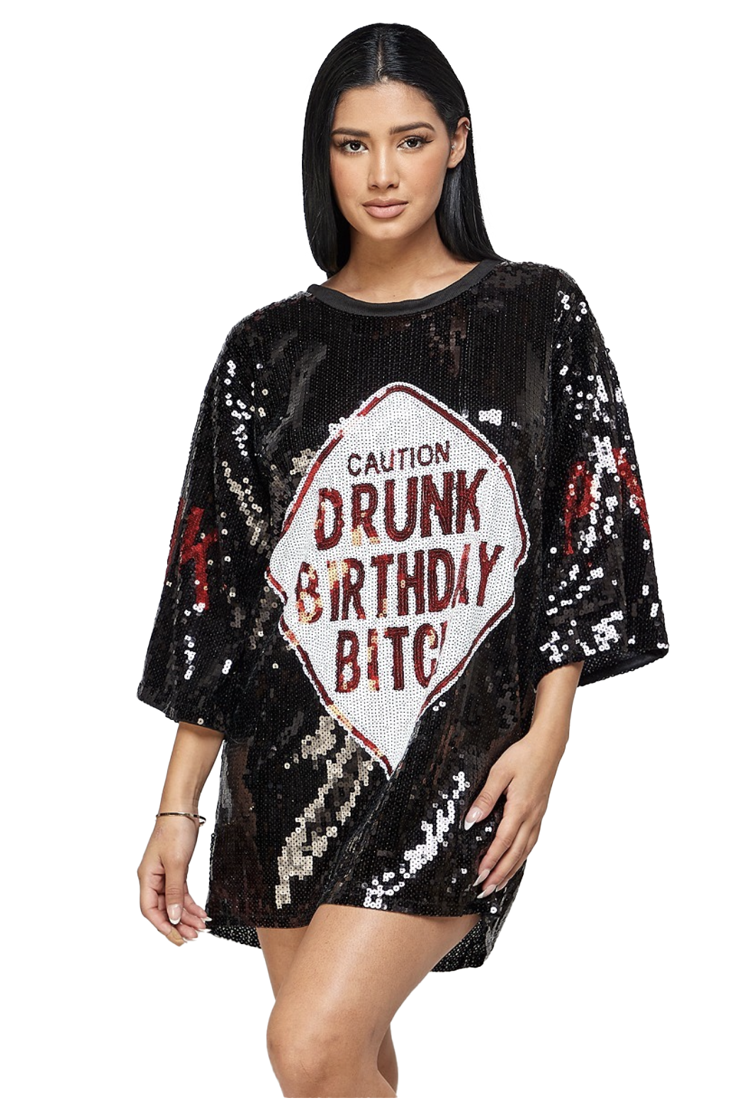 Caution Drunk Birthday Bitch Tunic/T-Shirt Dress