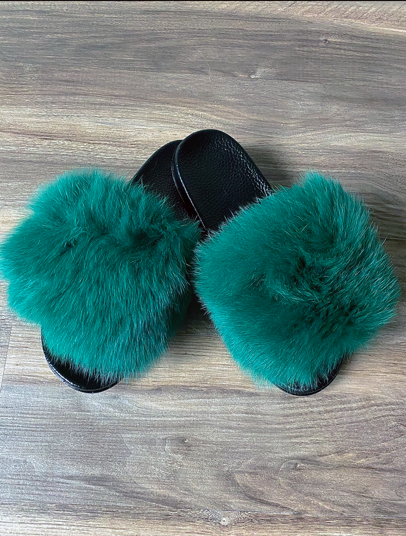 Slides -Emerald Green  {Order Size Up} The House of Stylez