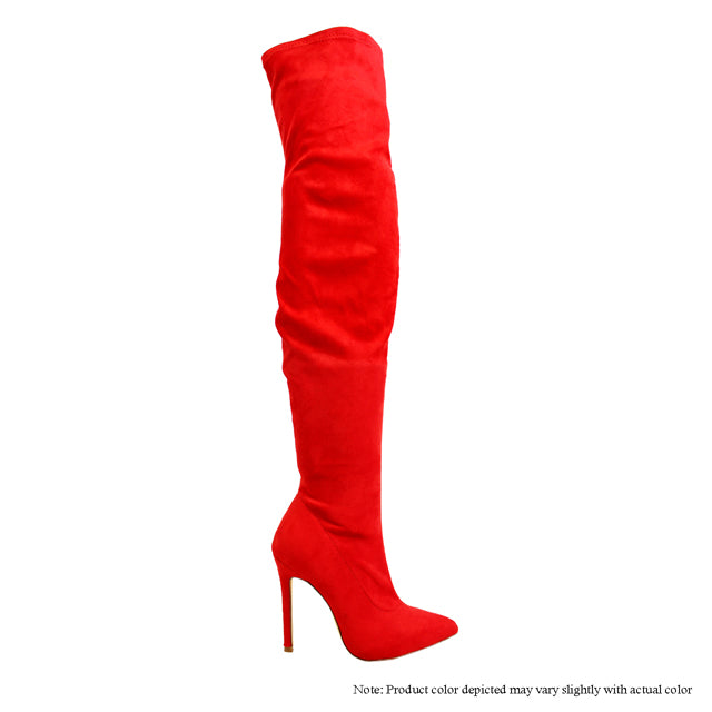 Giselle - Red Ultra Suede {Order 1/2 Size Larger} The House of Stylez