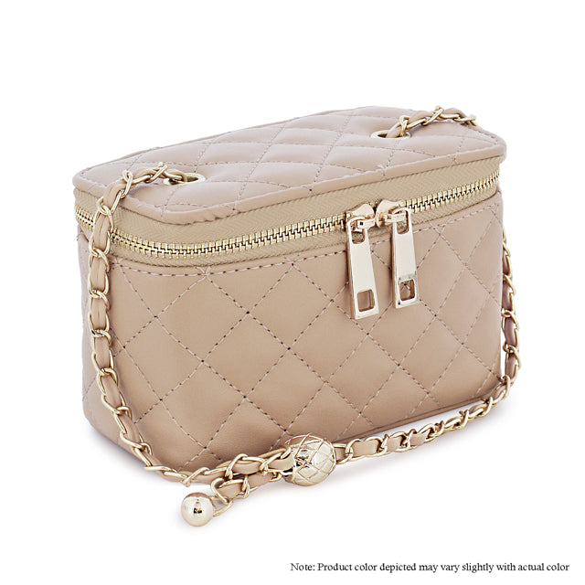 Quilted Shoulder Bag - Nude Liliana