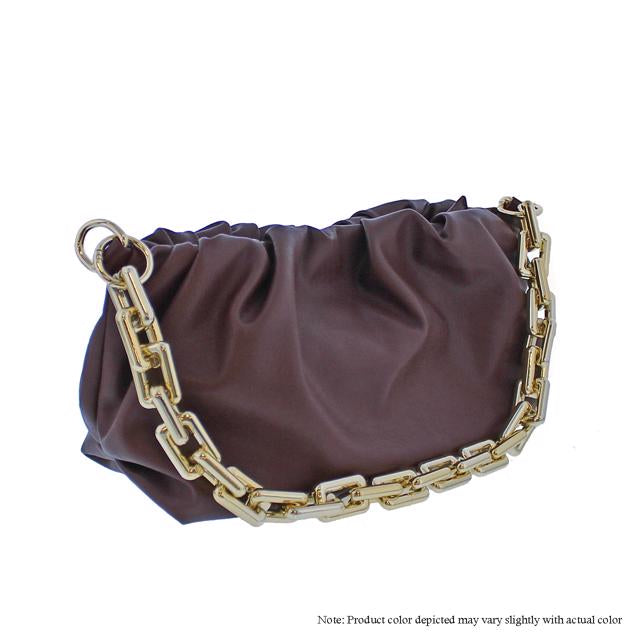 Scrunchy Chain Bag - Brown Liliana