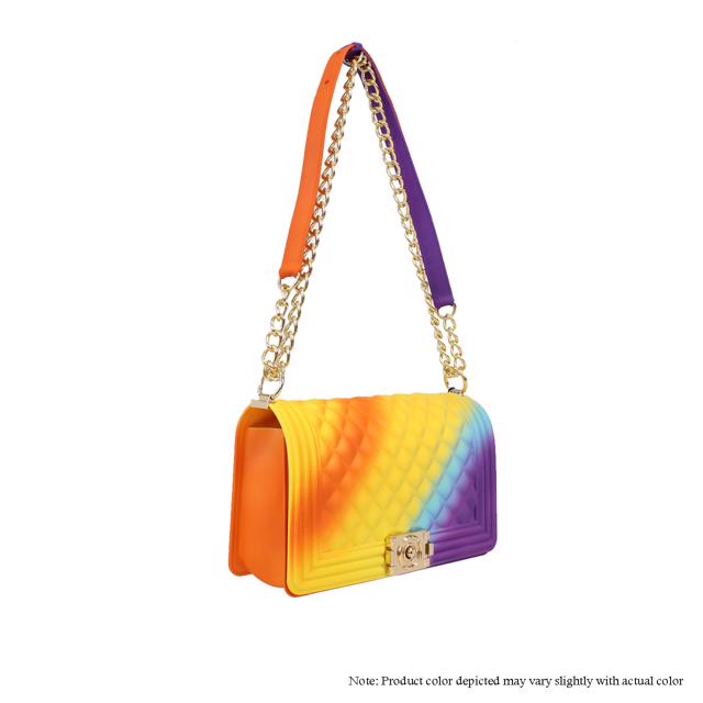 Jelly {Silicone} Shoulder Bag - Orange/Yellow/Purple Liliana