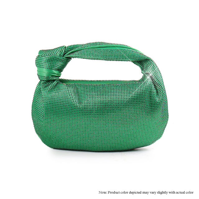 a green handbag on a white background