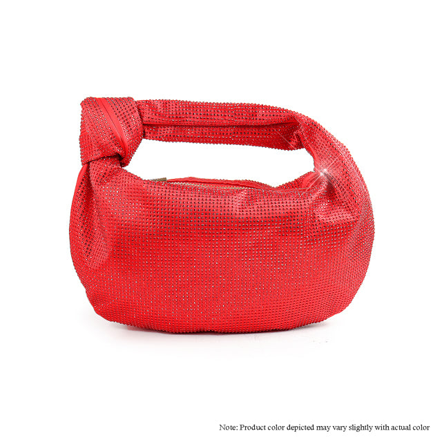 a red handbag is shown on a white background