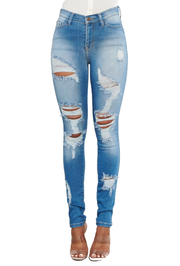 {MP1838} Skinny Distressed Jeans Vibrant