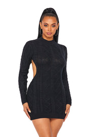 Mock Neck Back Out Sweater Dress The House of Stylez