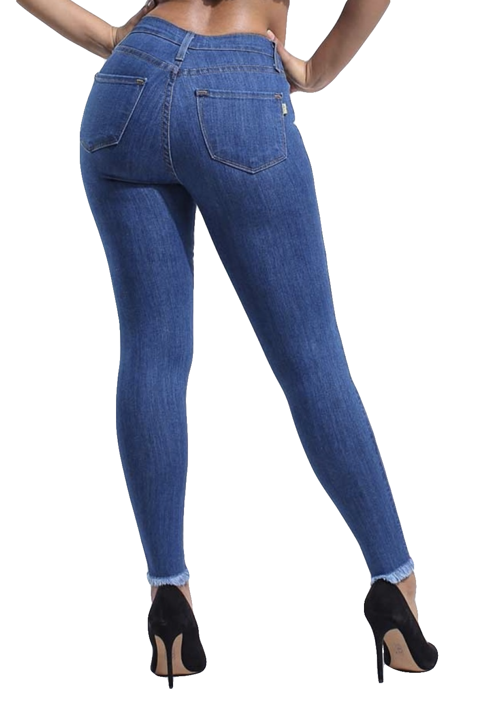 {P1659} Blue Denim Distressed Skinny Jeans Vibrant