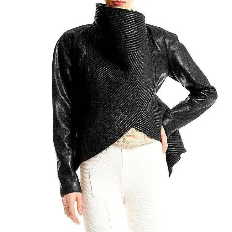 Ultra Suede Pleated Peplum Jacket The House of Stylez