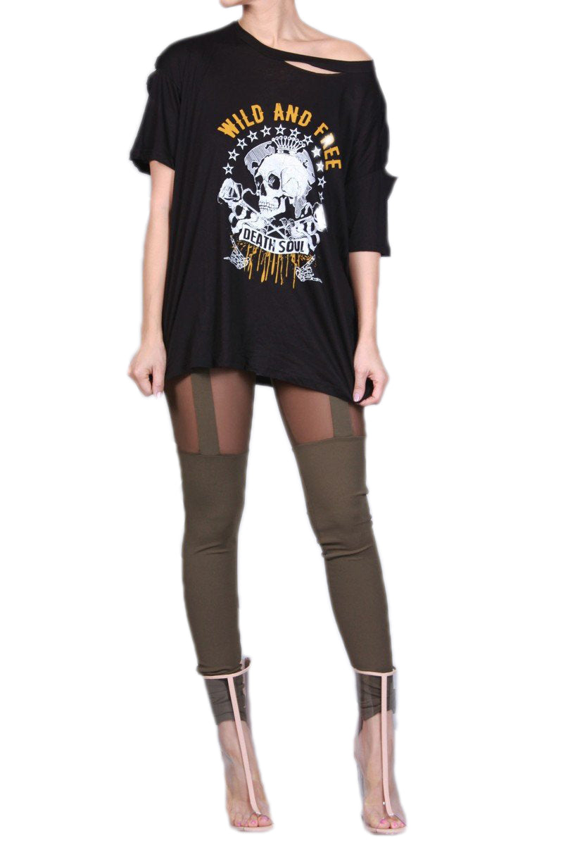 Wild And Free Graphic Distressed Tee The House of Stylez
