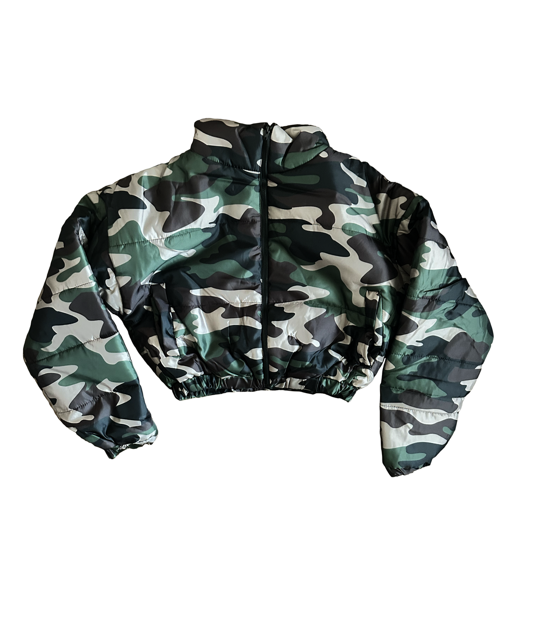 Camo Cropped Puffer Jacket