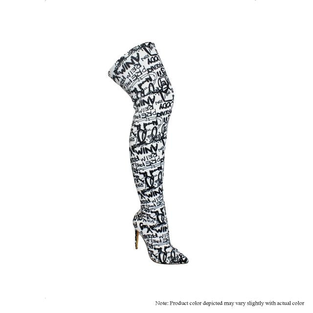 Giselle -White Graffiti {Lycra} {Order 1/2 Size Larger} The House of Stylez