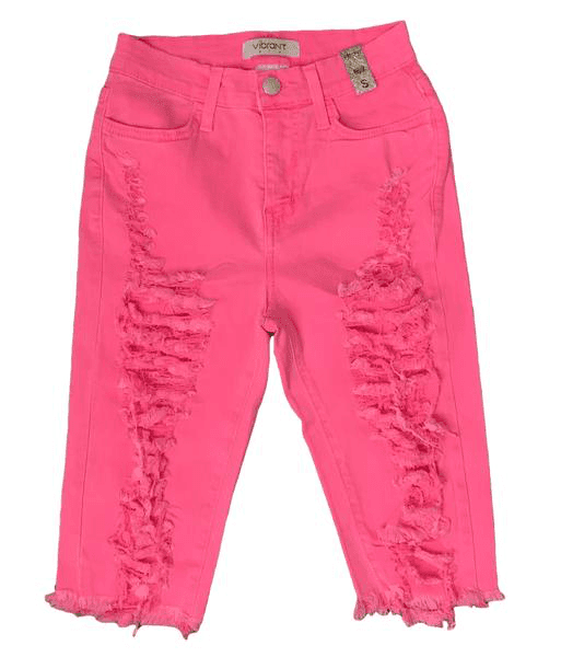 Neon One Sided Extreme Distressed Bermuda Shorts -{ 2 Colors Available } The House of Stylez