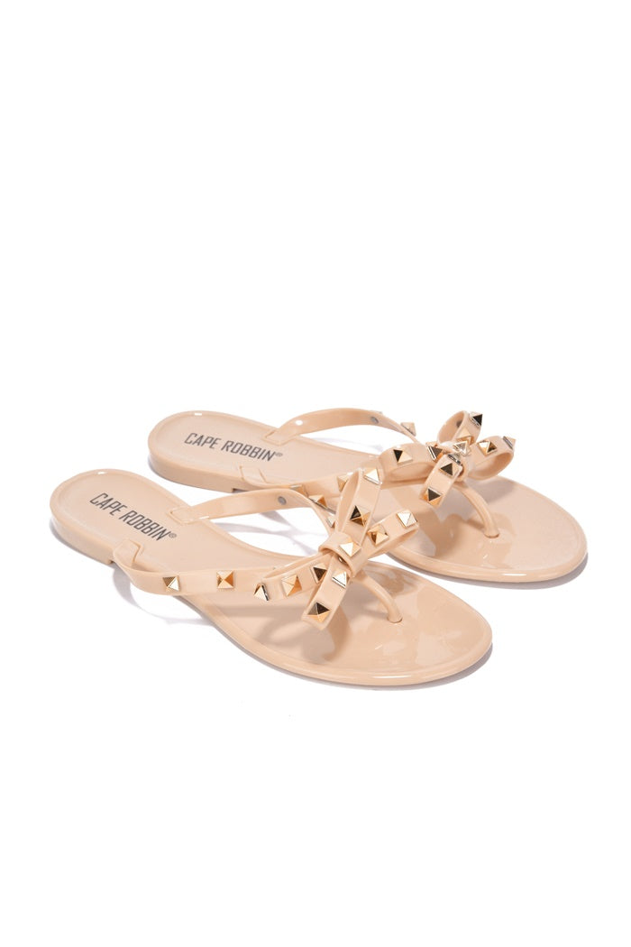 Thong Sandals: Christa -Nude {Order 1/2 Size Larger} Cape Robbin