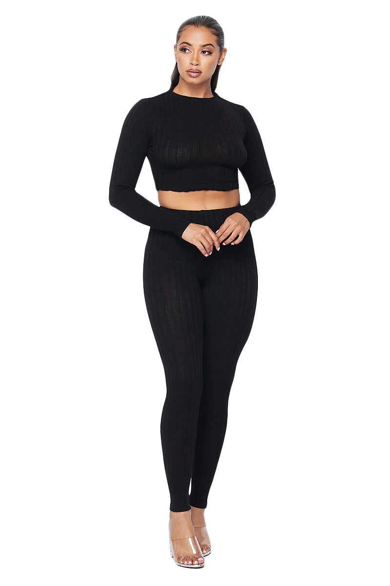 Knit Cropped Legging Set – The House of Stylez - Main Image