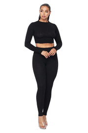 Knit Cropped Legging Set The House of Stylez