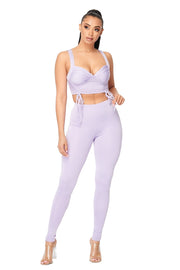2 PC Ruched Crop Tank Top Legging Set The House of Stylez