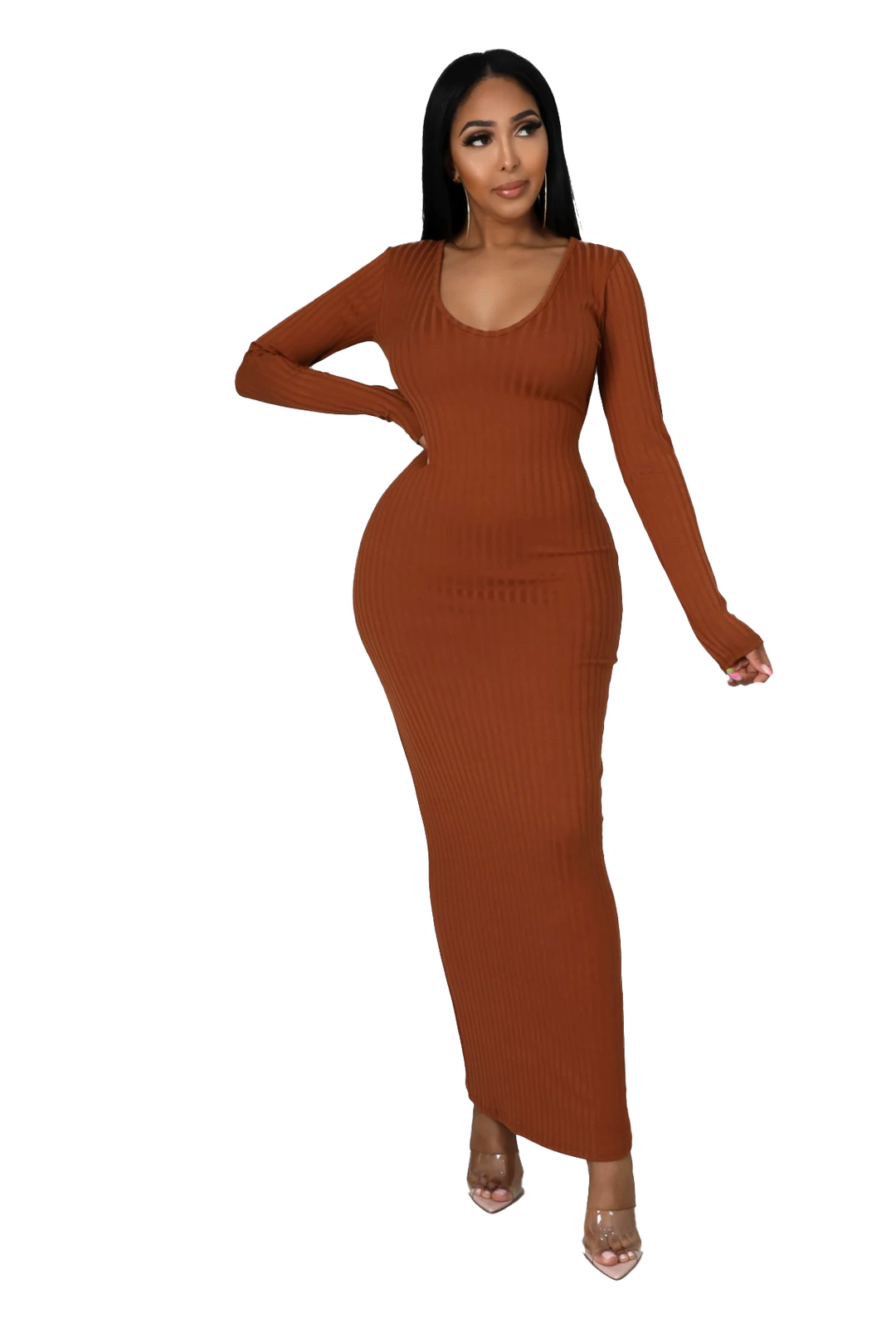 Maxi Ribbed Back Out Dress Good Times