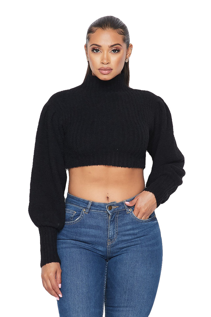 Mock Neck Cropped Sweater The House of Stylez