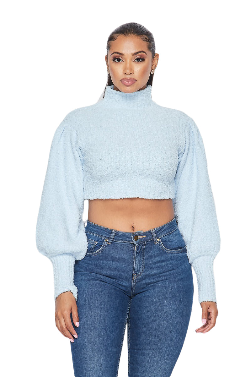 Mock Neck Cropped Sweater The House of Stylez