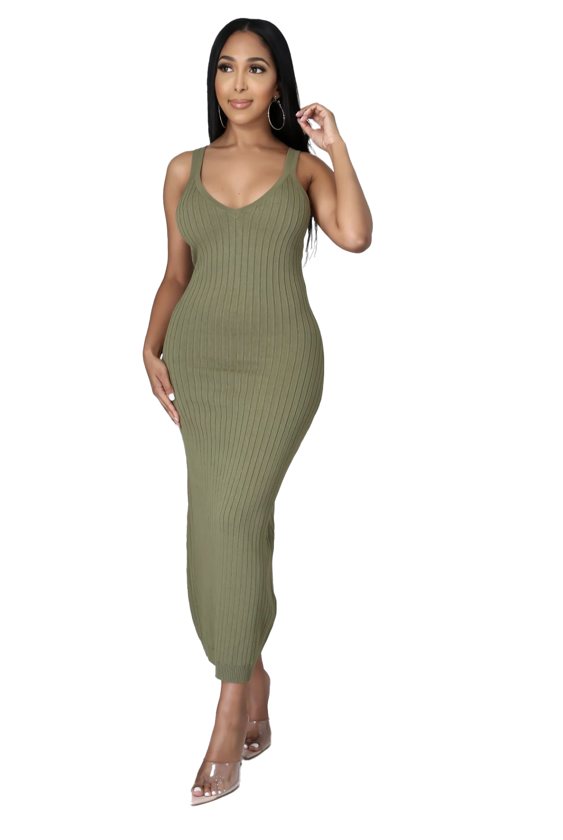 Ribbed Knit Midi Dress : The House of Stylez Boutique