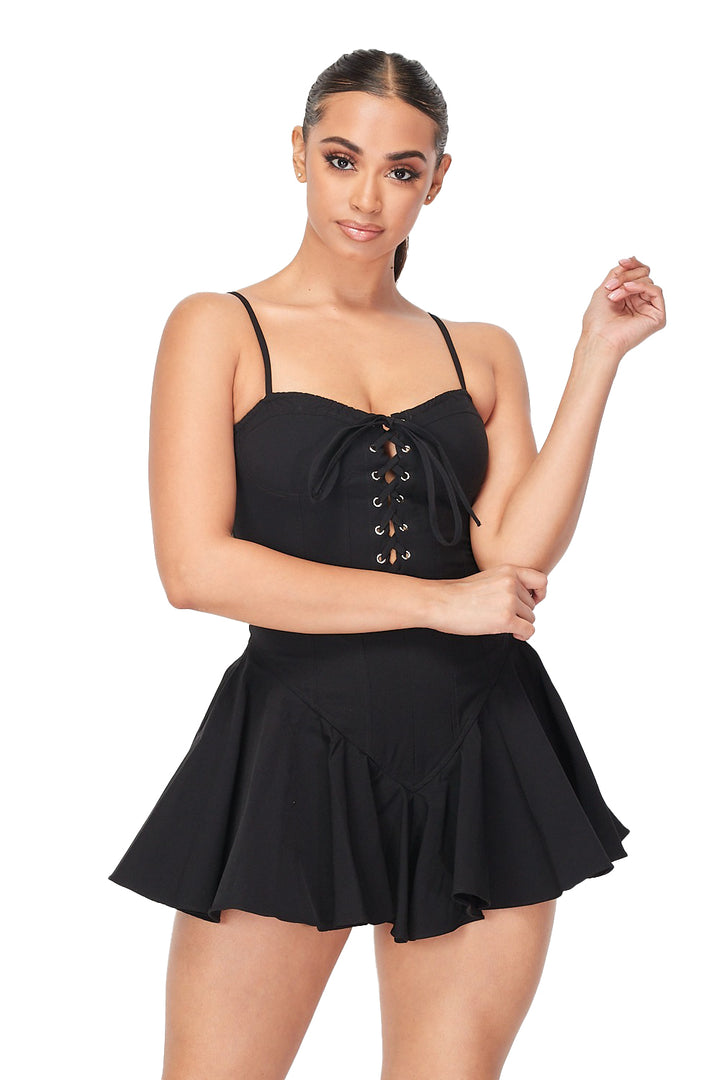 Laced Up Romper Hot & Delicious