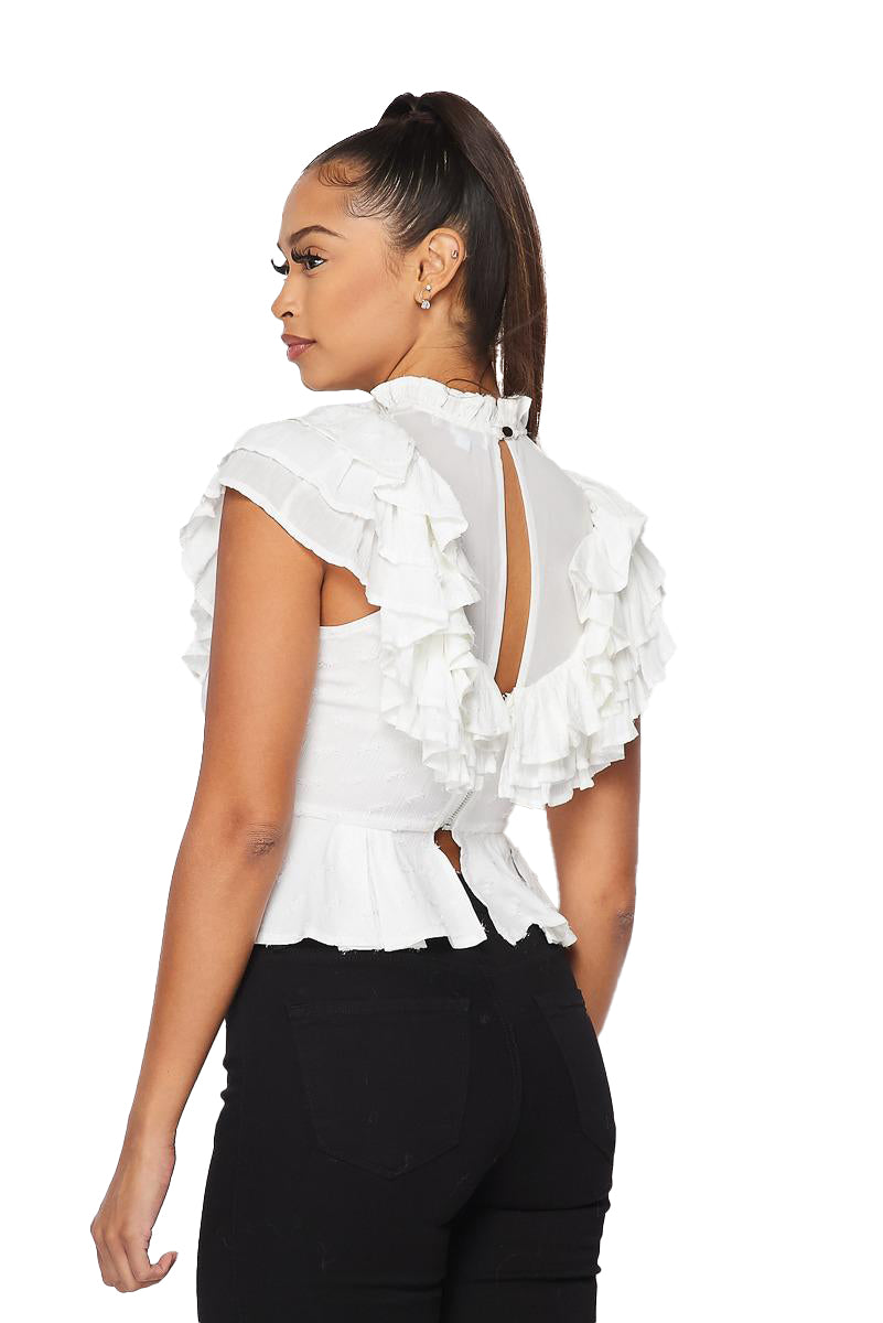 Ruffle Belted Top Hot & Delicious