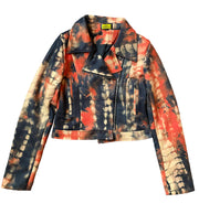 Tie Dye Ultra Suede Motorcycle Jacket {Please read Description for sizing} Highlight