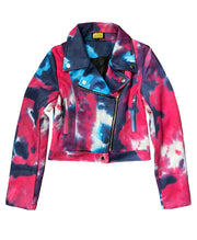 Tie Dye Ultra Suede Motorcycle Jacket {Please read Description for sizing} Highlight