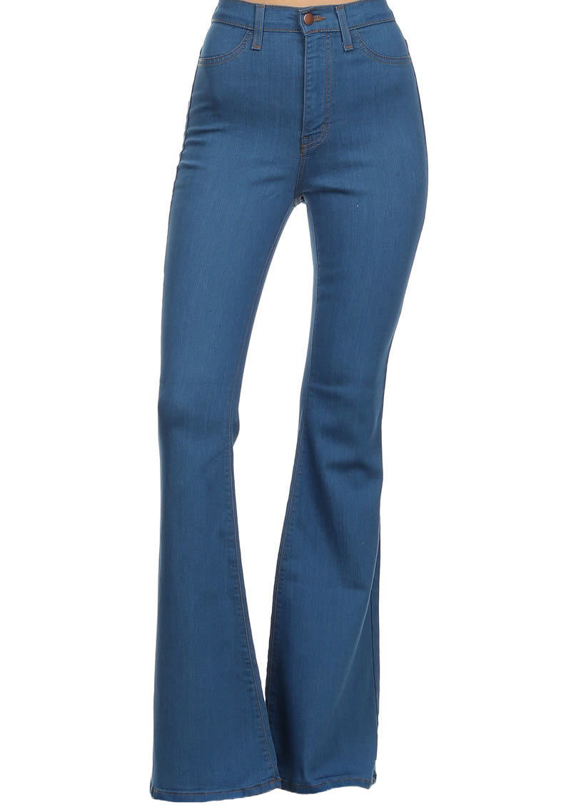 Wide Leg Denim Jeans (33" inseam)- Vintage Blue Vibrant